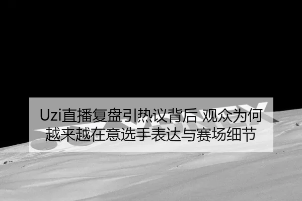 Uzi直播复盘引热议背后 观众为何越来越在意选手表达与赛场细节